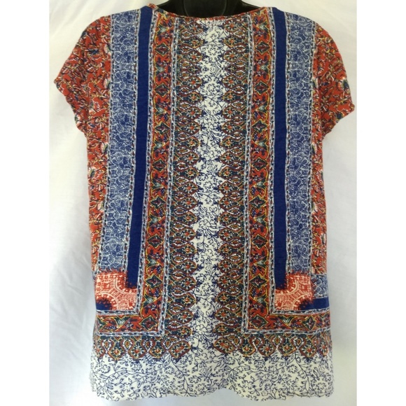 Lucky Brand▪️Bohemian Linen Blend Scoop Neck Tee - Picture 2 of 4